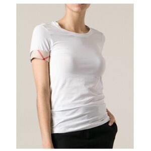 Burberry Nova Check Cuff Short Sleeve Stretch T-Shirt